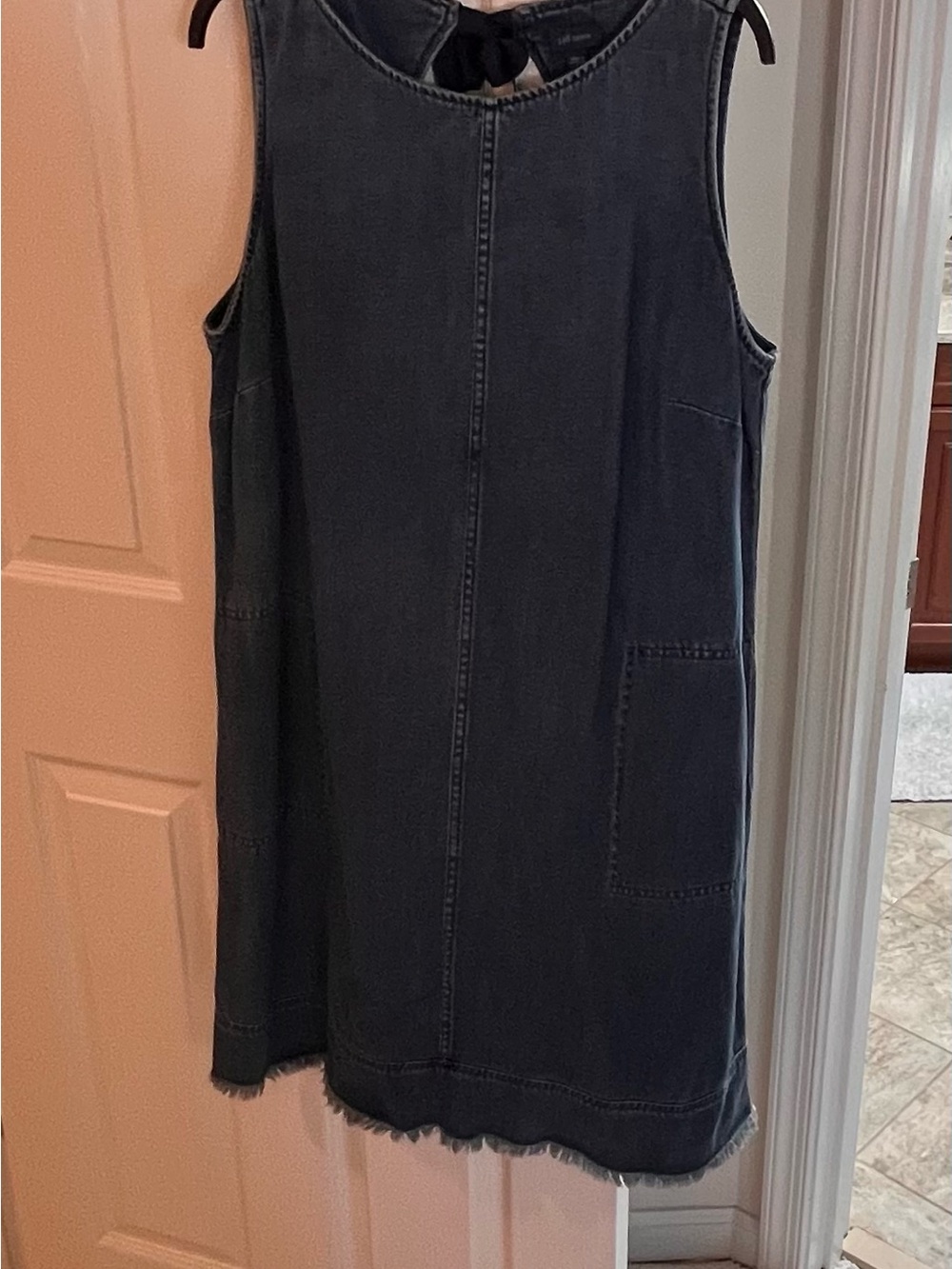 J Jill Sleeveless Dark Denim DressTop with Back Keyhole Tie